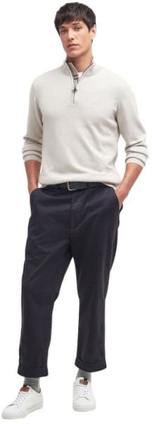 M's Cotton Half Zip Knitted Jumper Mist, view: 6