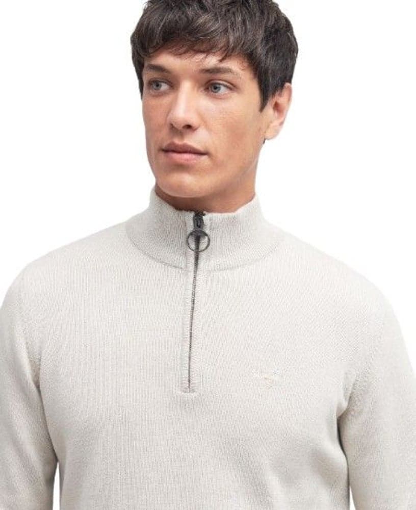 M's Cotton Half Zip Knitted Jumper Mist, view: 3
