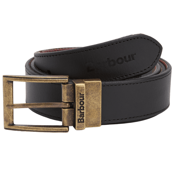 M's Reversible Tartan Leather Belt Black/Modern Tartan, view: 0