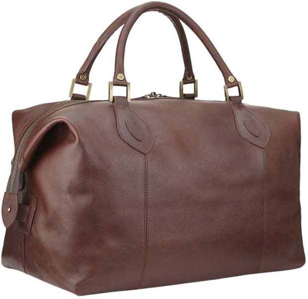 Leather Medium Travel Explorer Bag Dark Brown, view: 3