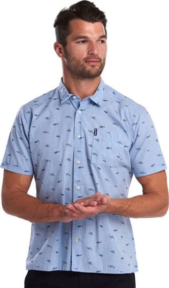 M's Summer Print 4 Short Sleeved Shirt Chambray, view: 2