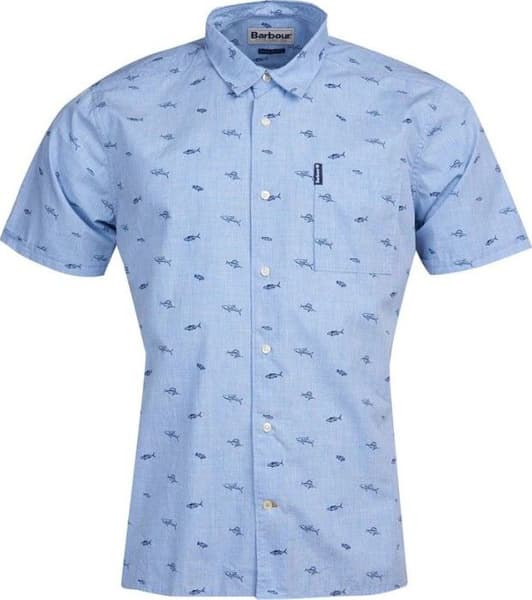 M's Summer Print 4 Short Sleeved Shirt Chambray, view: 0