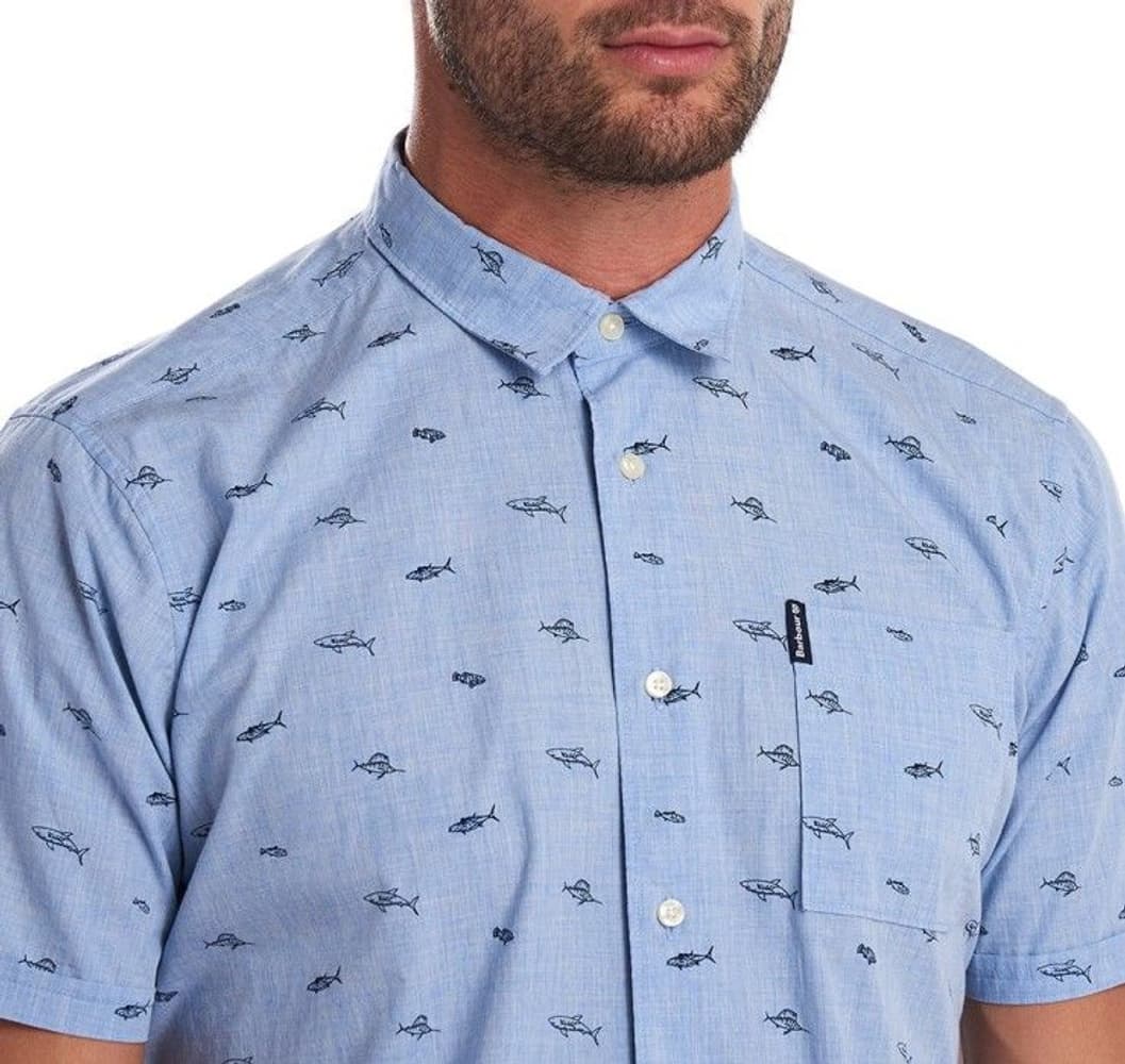 M's Summer Print 4 Short Sleeved Shirt Chambray, view: 1
