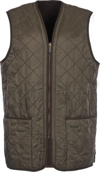M's Polarquilt Waistcoat Zip In Liner Dark Olive Check, view: 0
