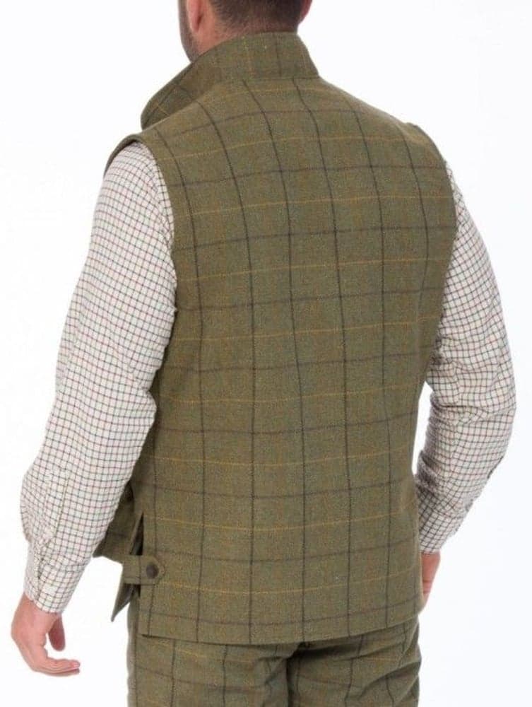 M's Rutland Tweed Waistcoat Dark Moss, view: 2
