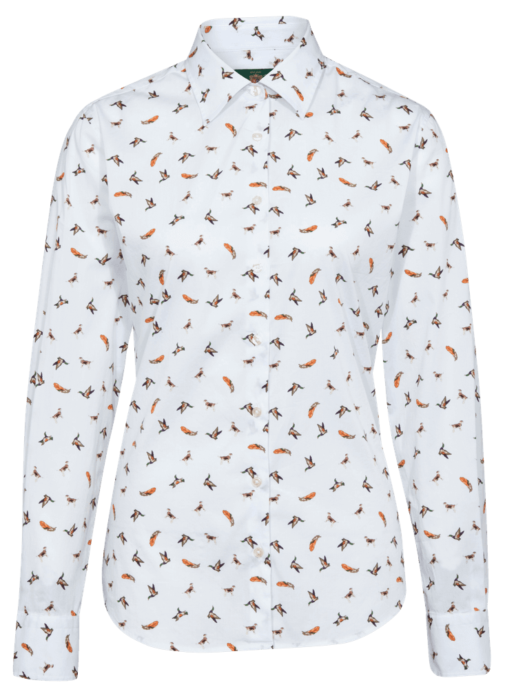 W's Lawen Printed Cotton Shirt White, view: 0