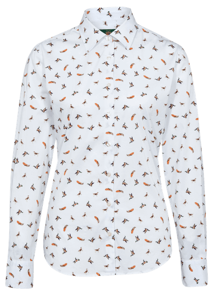 W's Lawen Printed Cotton Shirt White, view: 0