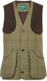 M's Rutland Tweed Shooting Waistcoat Dark Moss - view: 0