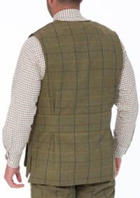M's Rutland Tweed Shooting Waistcoat Dark Moss - view: 2