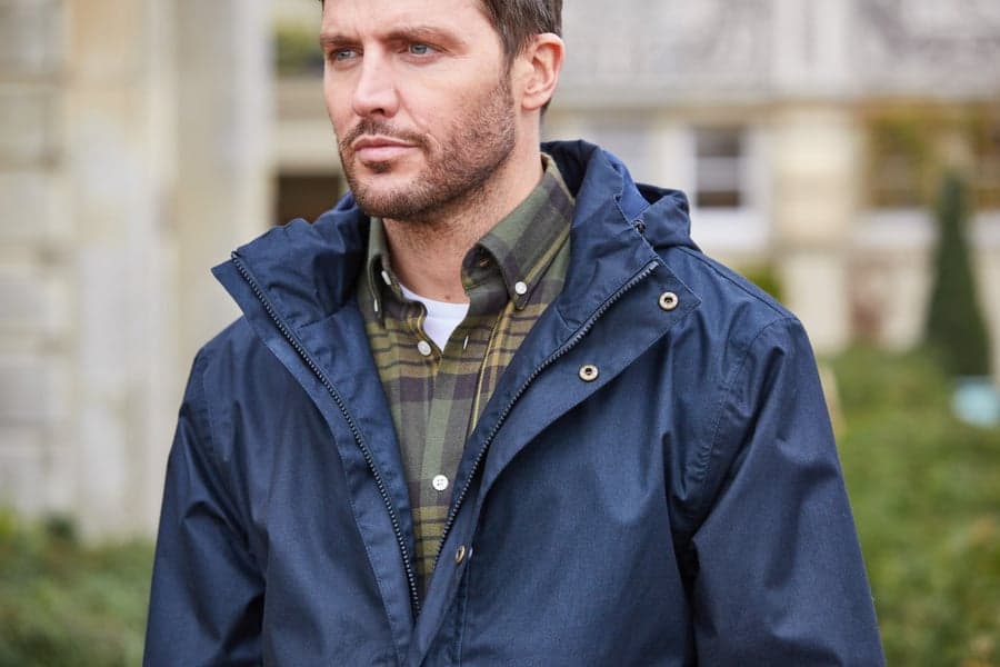 M's Ilkley Flannel Button Down Collar Shirt Olive Check, view: 3