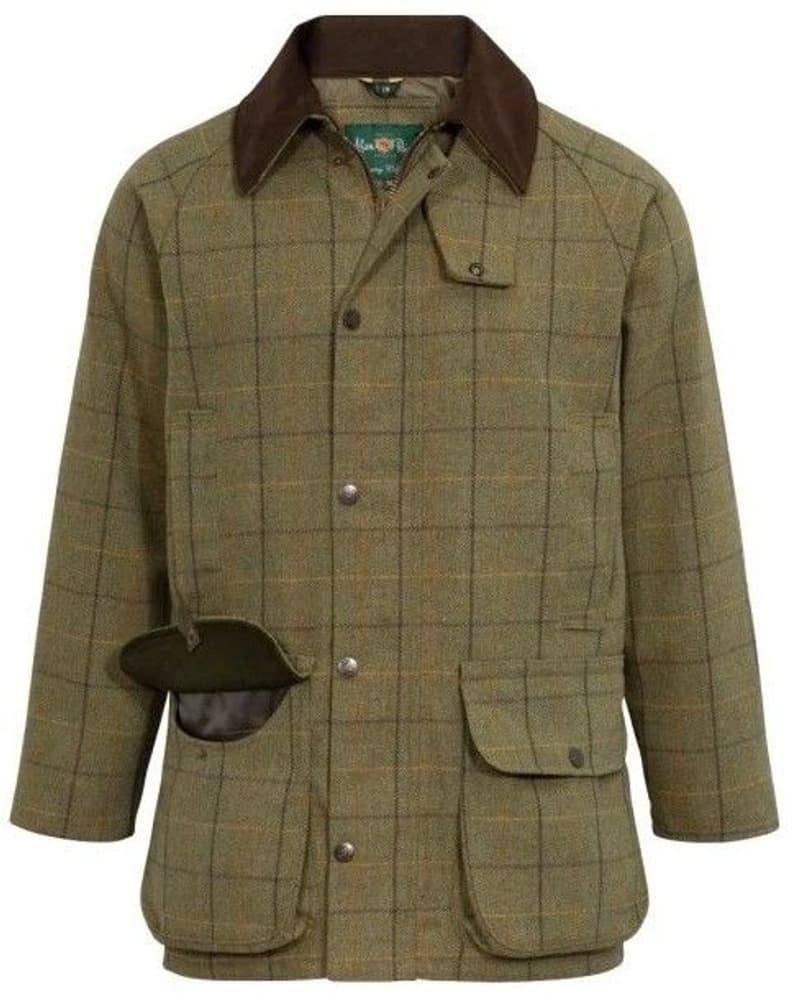 M's Rutland Waterproof Tweed Shooting Coat Dark Moss, view: 2