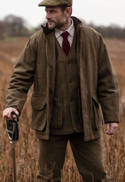 M's Combrook Waterproof Tweed Shooting Field Coat Sage, view: 3