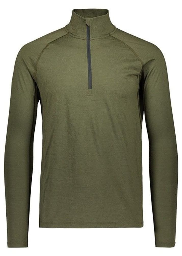 M's Merino Base Layer Half-Zip Top Hunting Green, view: 0