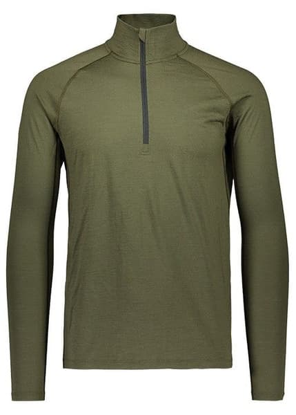 M's Merino Base Layer Half-Zip Top Hunting Green, view: 0