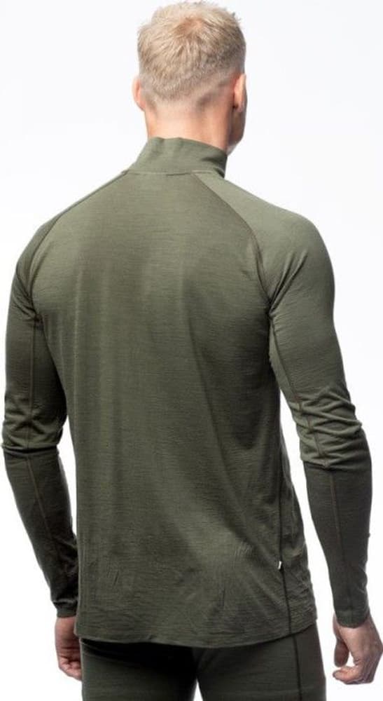 M's Merino Base Layer Half-Zip Top Hunting Green, view: 2