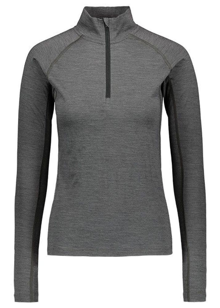 W's Merino Base Layer Half-Zip Top Dark Grey, view: 0
