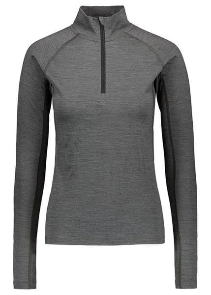 W's Merino Base Layer Half-Zip Top Dark Grey, view: 0