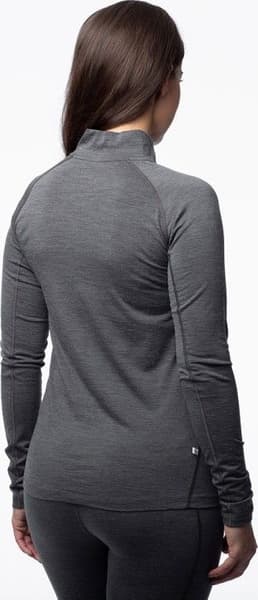 W's Merino Base Layer Half-Zip Top Dark Grey, view: 2