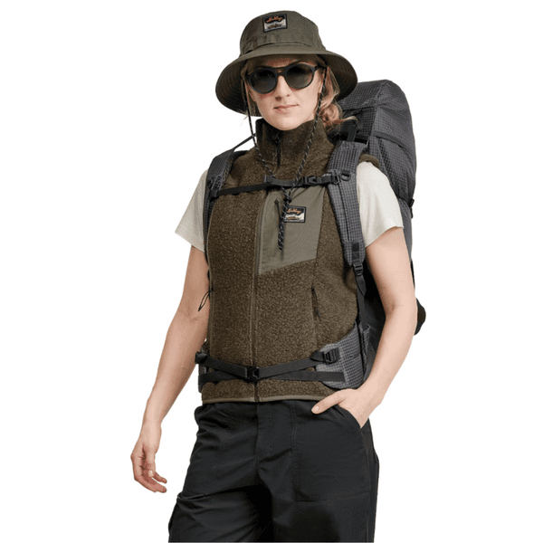 W's Flok Wool Pile Vest Forest Green, view: 1