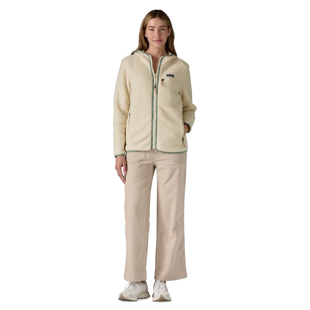 W's Retro Pile Hoody Natural W/Ellwood Green, view: 3