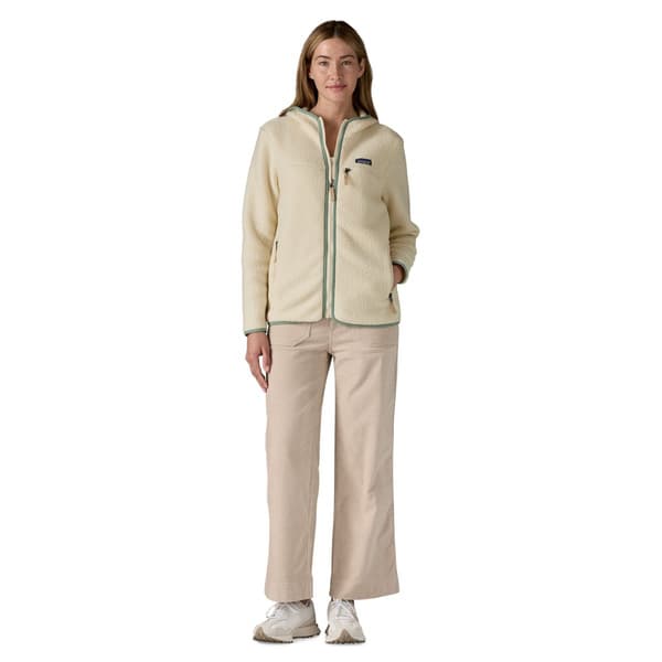 W's Retro Pile Hoody Natural W/Ellwood Green, view: 3