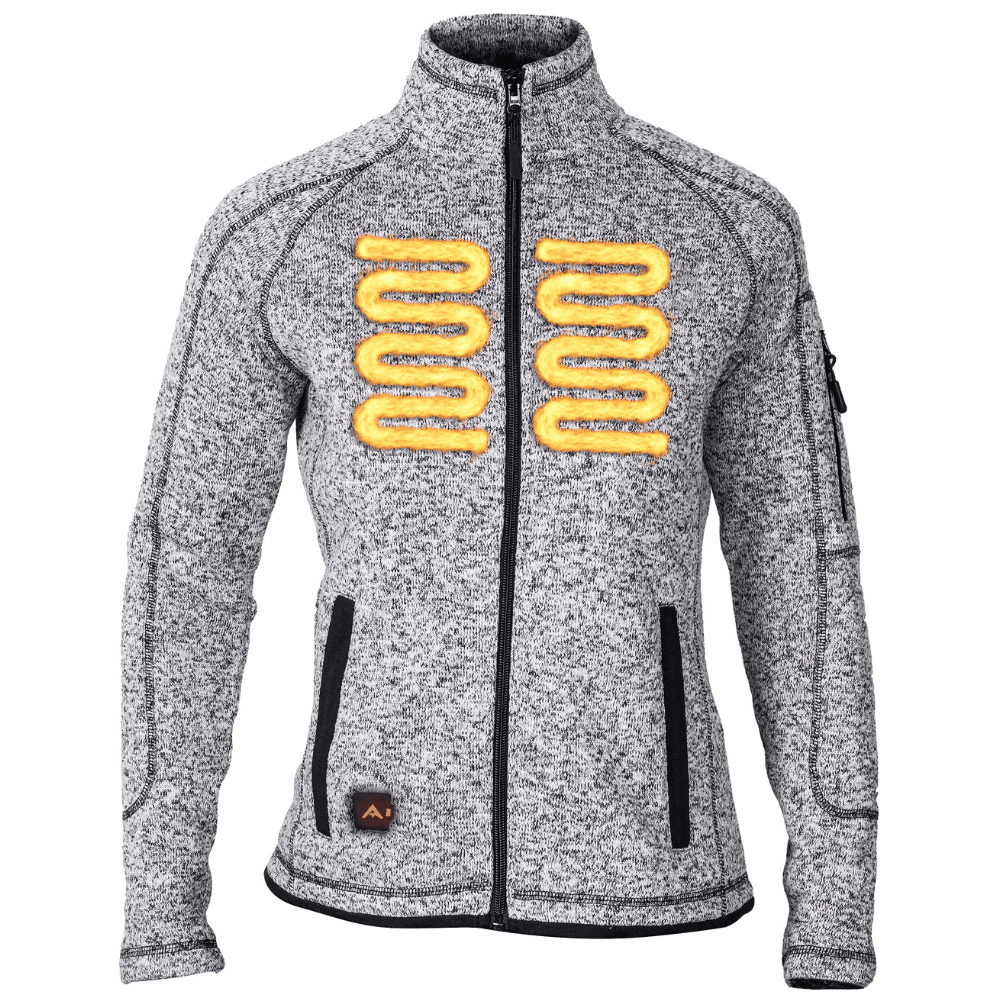 Heat Weaveguard Strikket Varmejakke Dame inkl Powerbank Gråmelert, view: 2