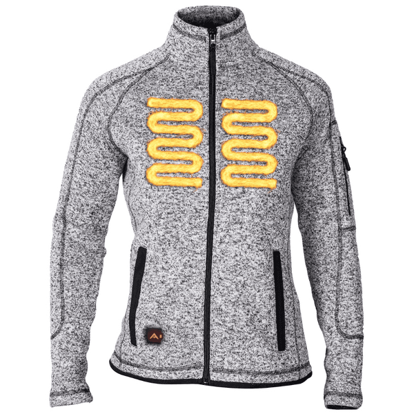 Heat Weaveguard Strikket Varmejakke Dame inkl Powerbank Gråmelert, view: 2