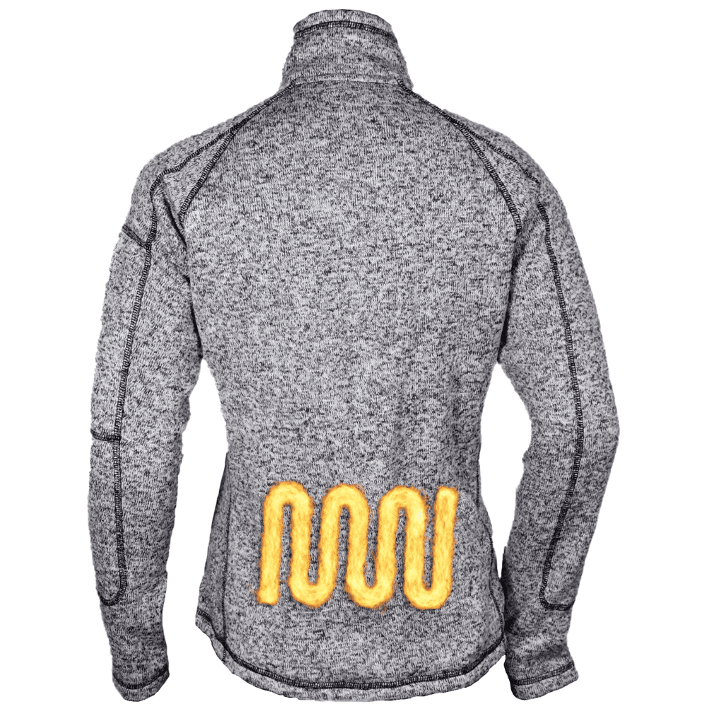 Heat Weaveguard Strikket Varmejakke Dame inkl Powerbank Gråmelert, view: 3