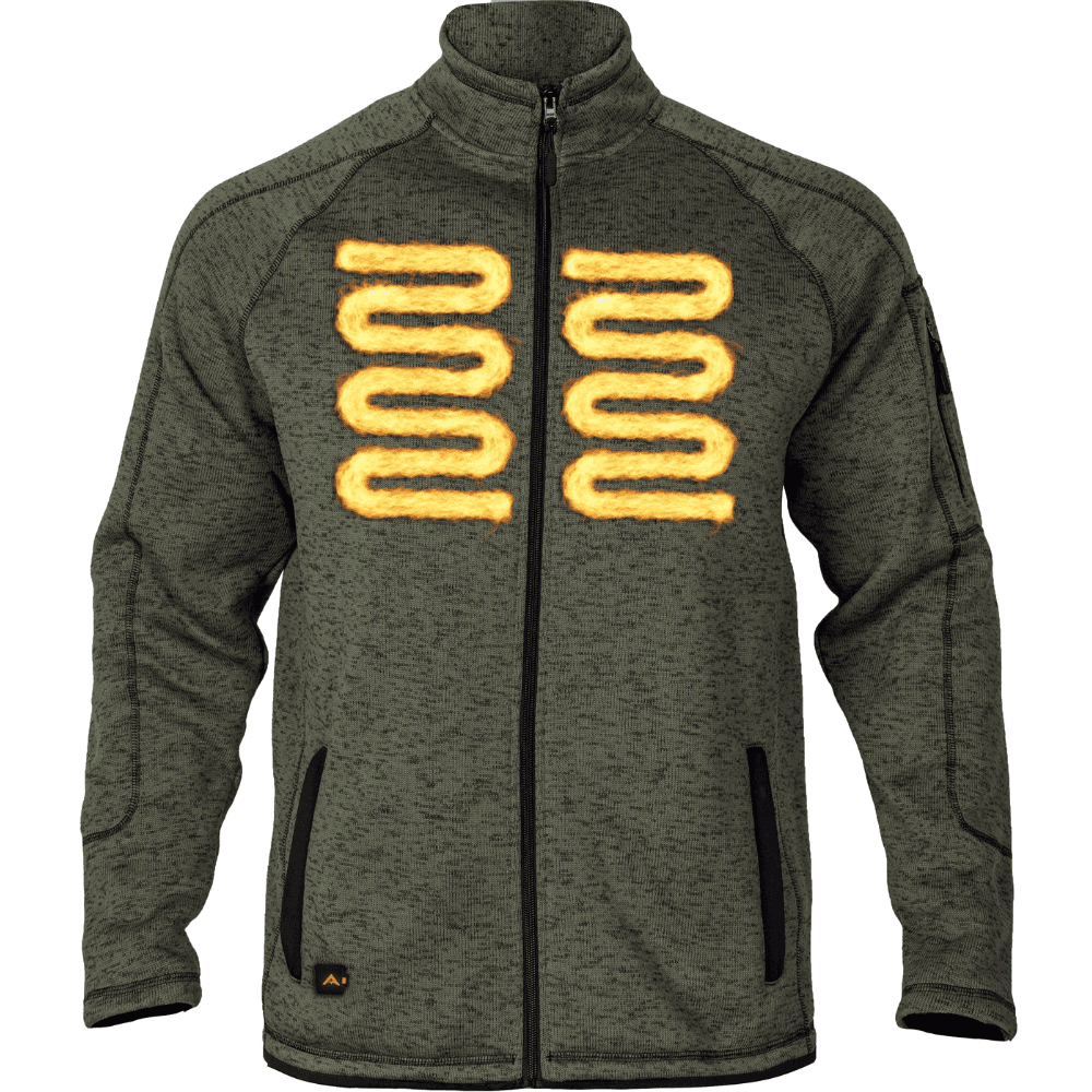 Heat Weaveguard Strikket Varmejakke Herre inkl Powerbank Brunmelert, view: 2