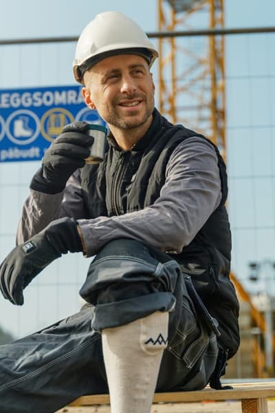 Heated Everyday Socks w.batteries V2 Cream, view: 6