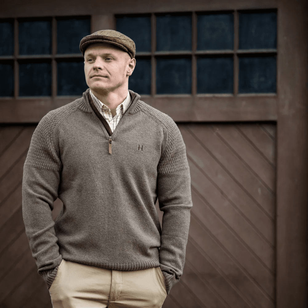 M's Vincent Merino Half Zip Pullover Dark Sand, view: 5
