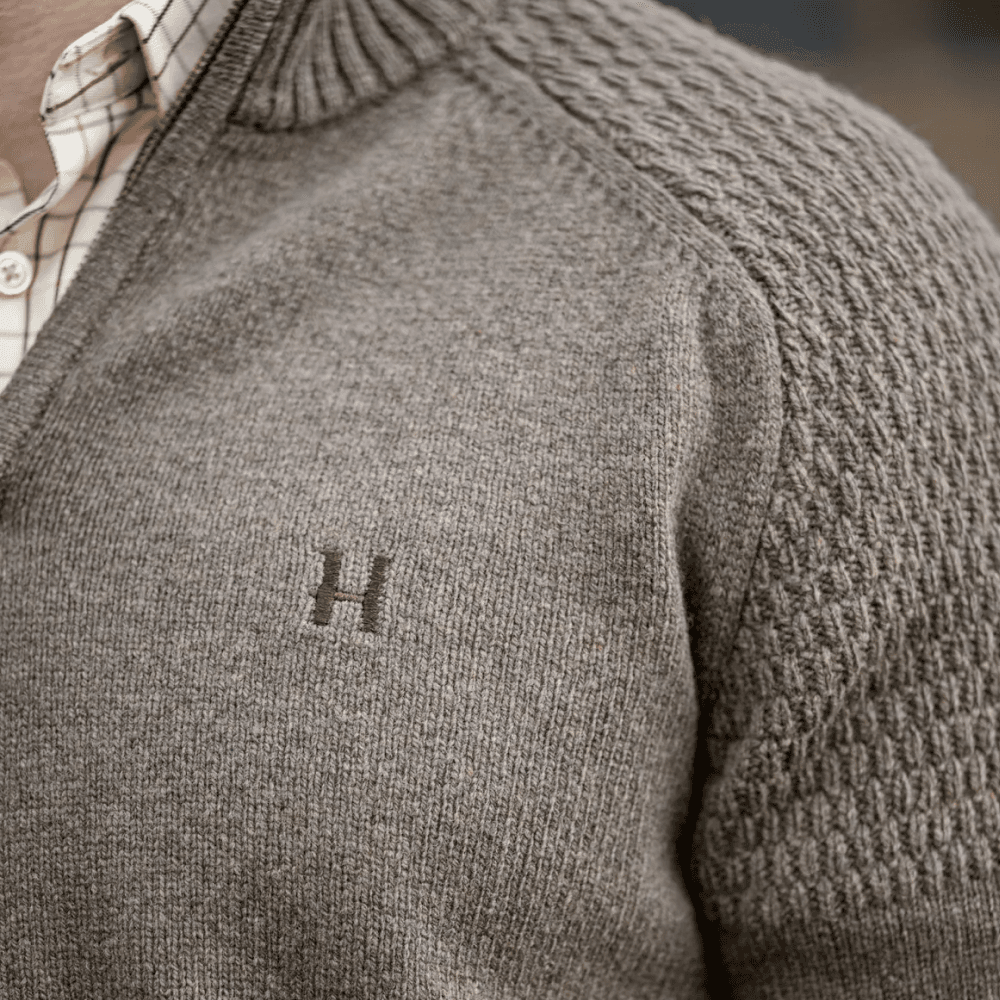 M's Vincent Merino Half Zip Pullover Dark Sand, view: 2