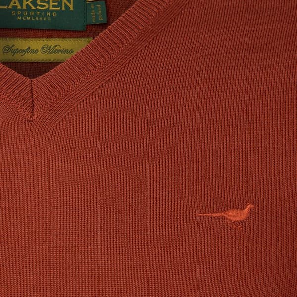 M's Sussex V-Neck Burnt Orange, view: 3