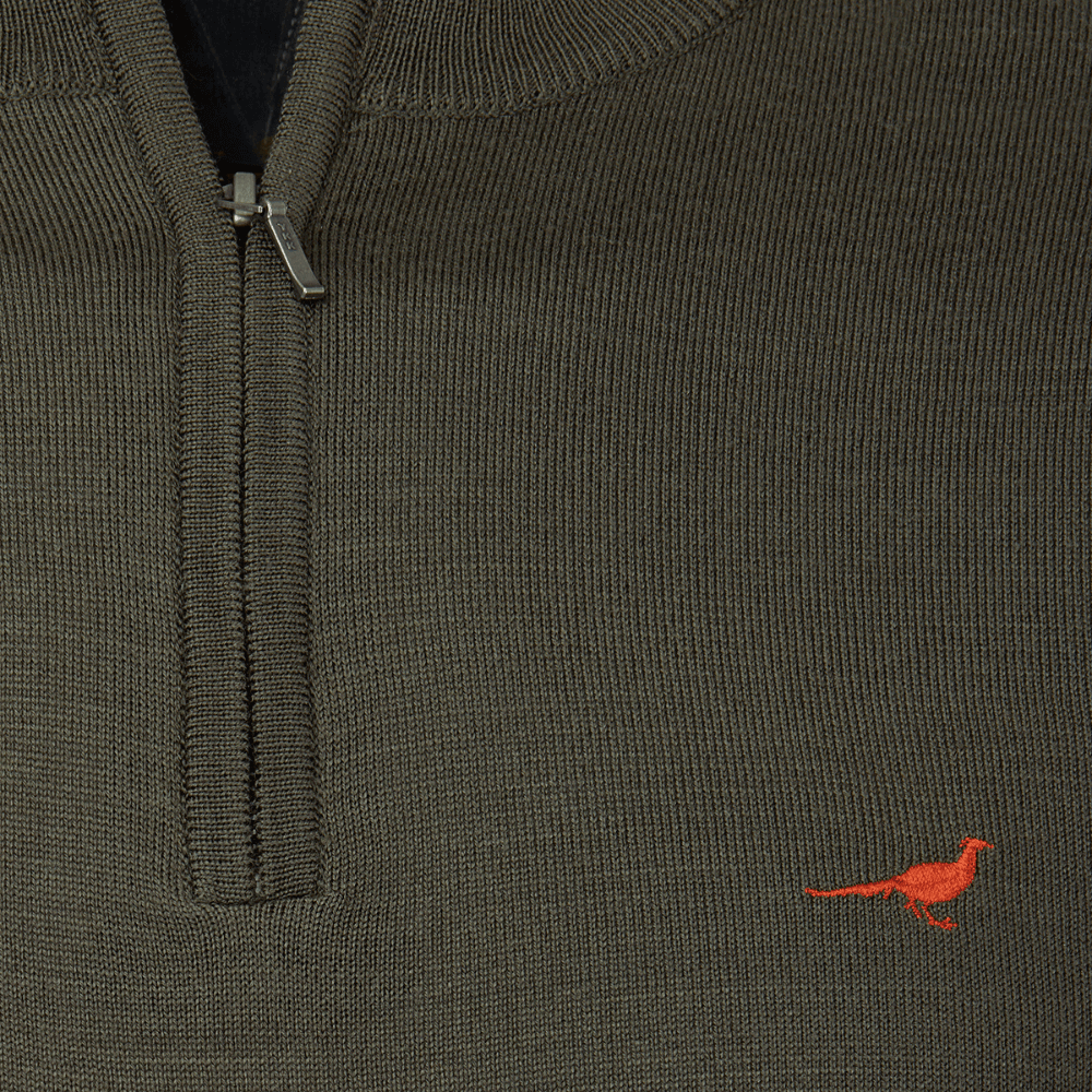 M's Norfolk Zip-Neck Olive, view: 1