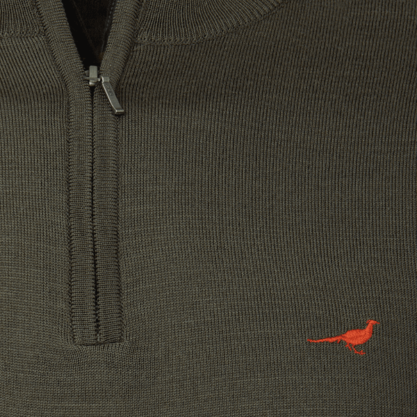 M's Norfolk Zip-Neck Olive, view: 1