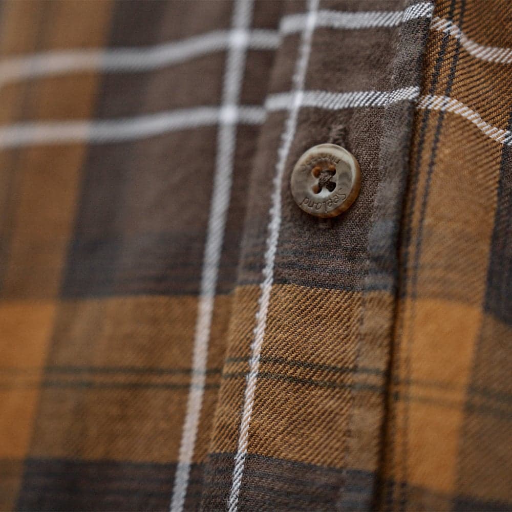 Glen Flanellskjorta Dark Brown/Camel Check, view: 2