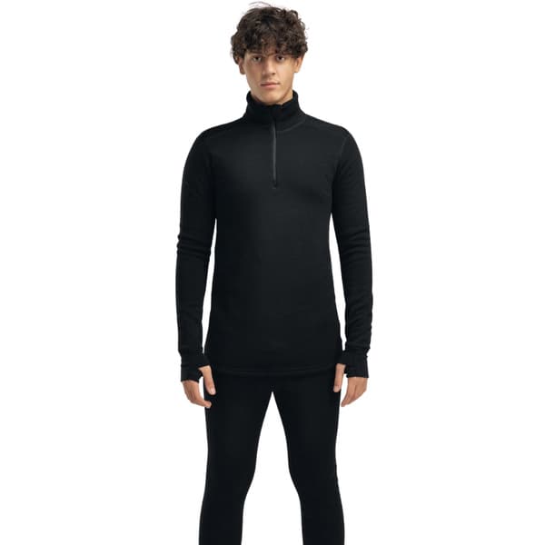 M's Fleecewool V2 Polo W/ Zip Jet Black, view: 5