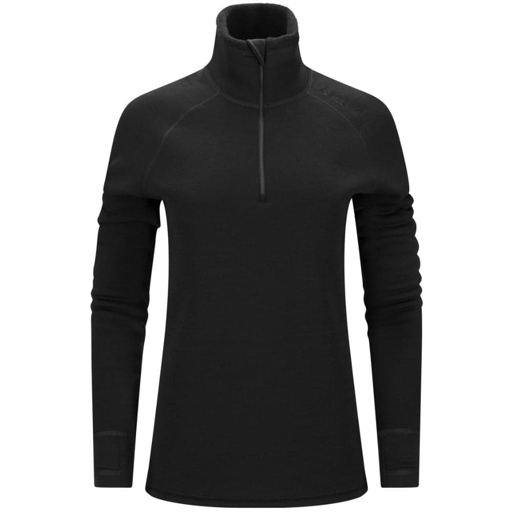 W's Fleecewool V2 Polo W/ Zip Jet Black, view: 0