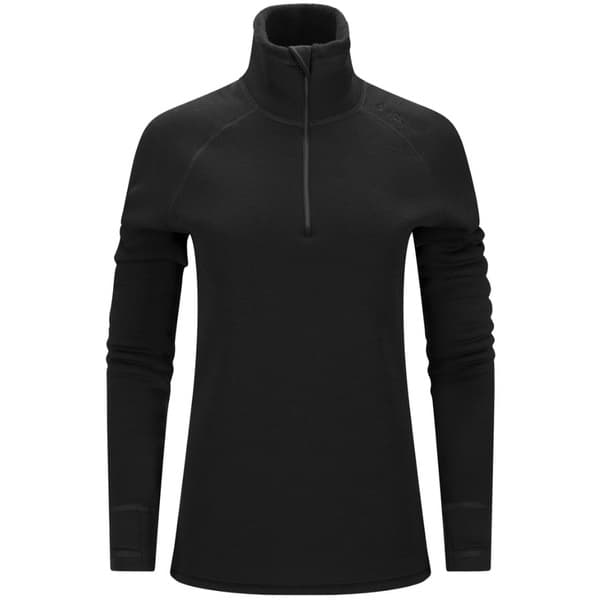 W's Fleecewool V2 Polo W/ Zip Jet Black, view: 0