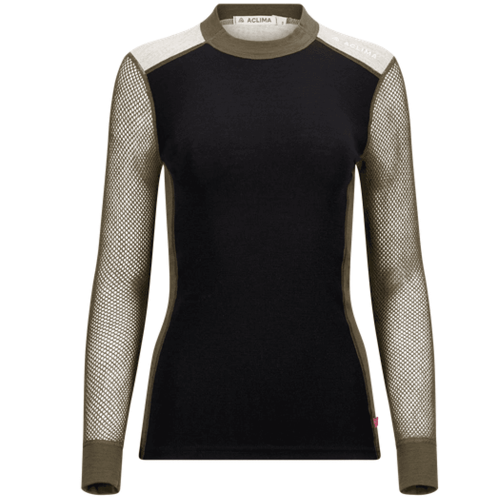 W's Woolnet Hybrid Crewneck Jet Black/Tarmac/Beige Melange, view: 0