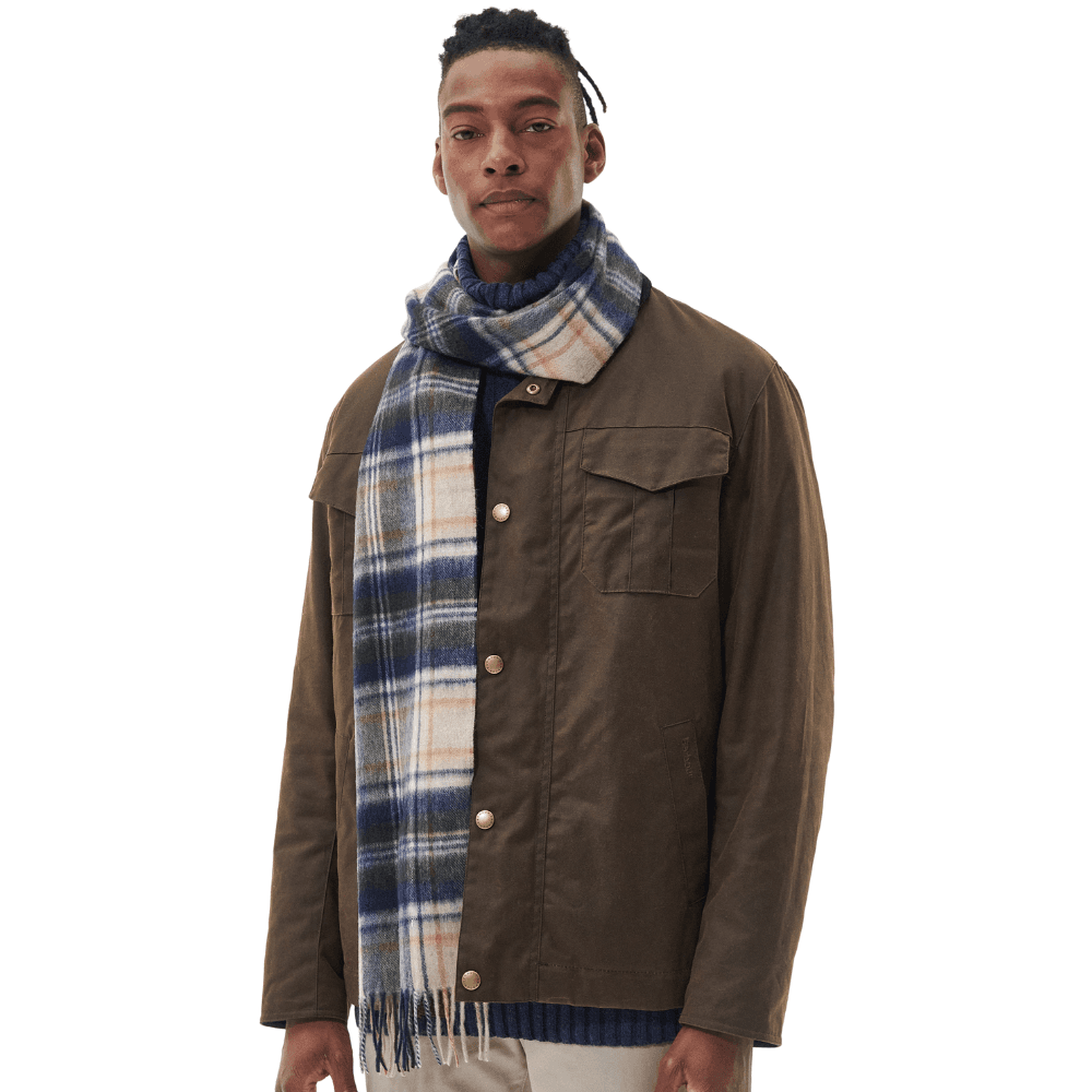 New Check Tartan Scarf Sand Beige Plaid, view: 2