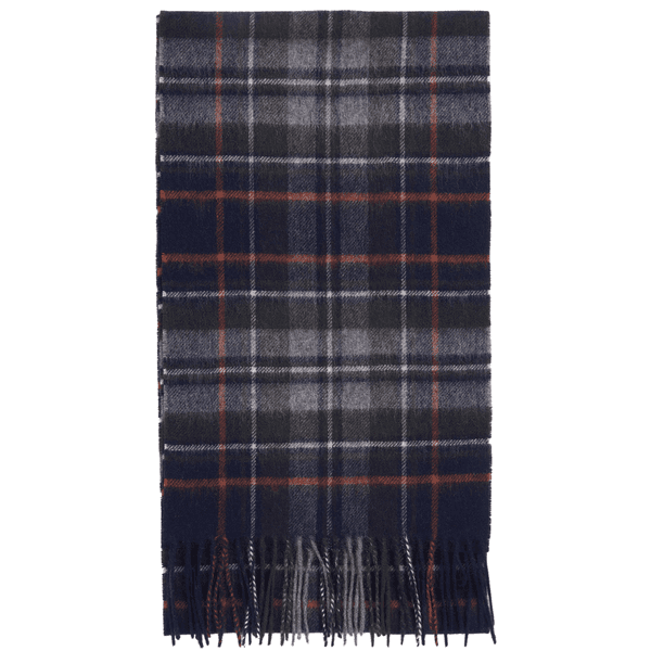 New Check Tartan Scarf Navy/Dark Ginger, view: 0