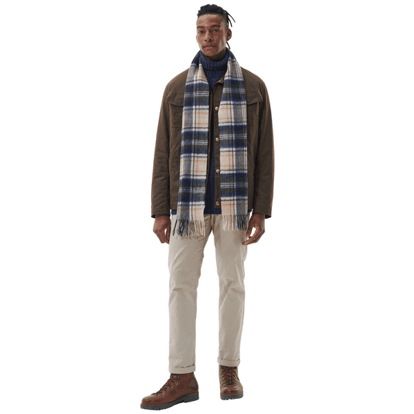 New Check Tartan Scarf Sand Beige Plaid, view: 3