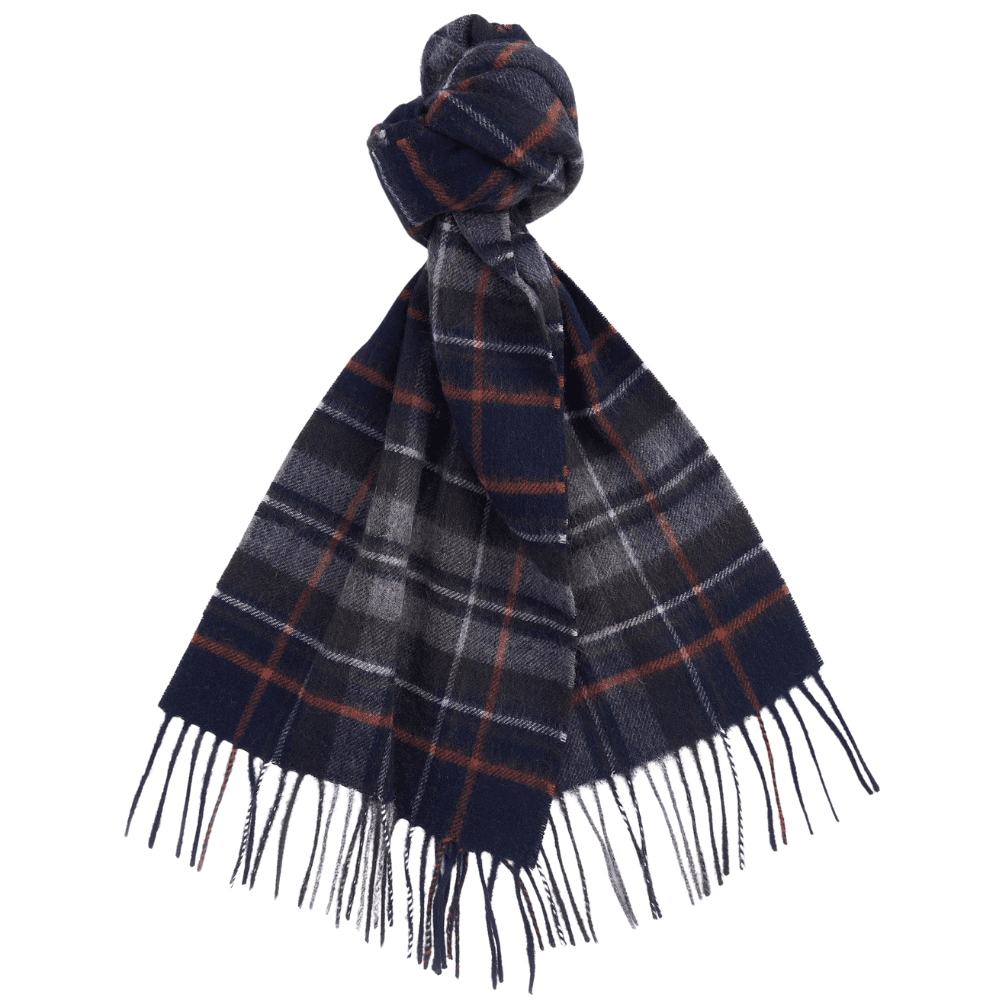 New Check Tartan Scarf Navy/Dark Ginger, view: 1