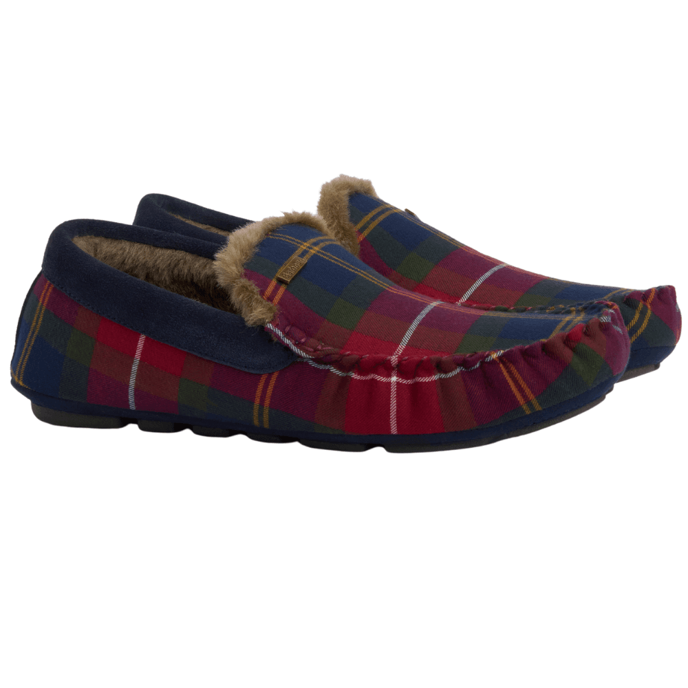 M's Monty Moccasin Slipper Winterberry Tartan, view: 0