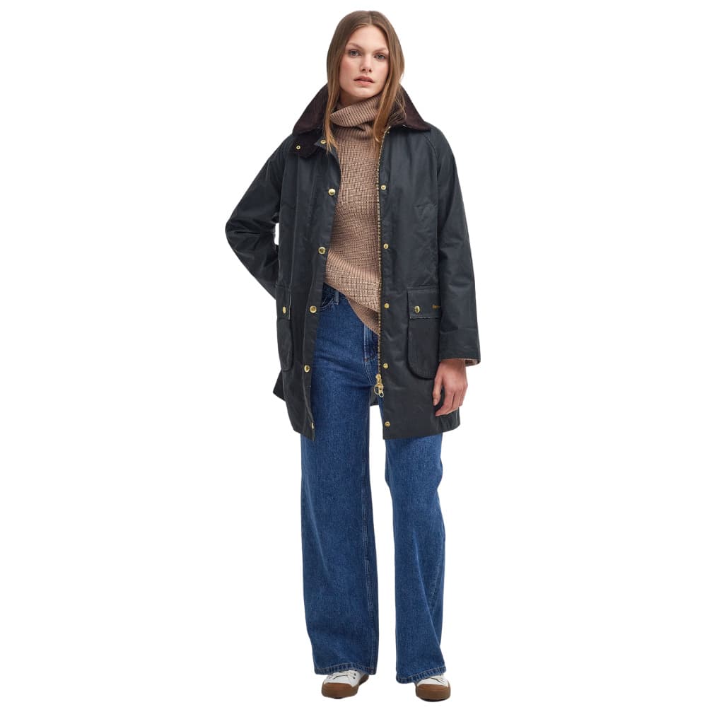 W's Long Beadnell Wax Jacket Sage/Ancient, view: 7