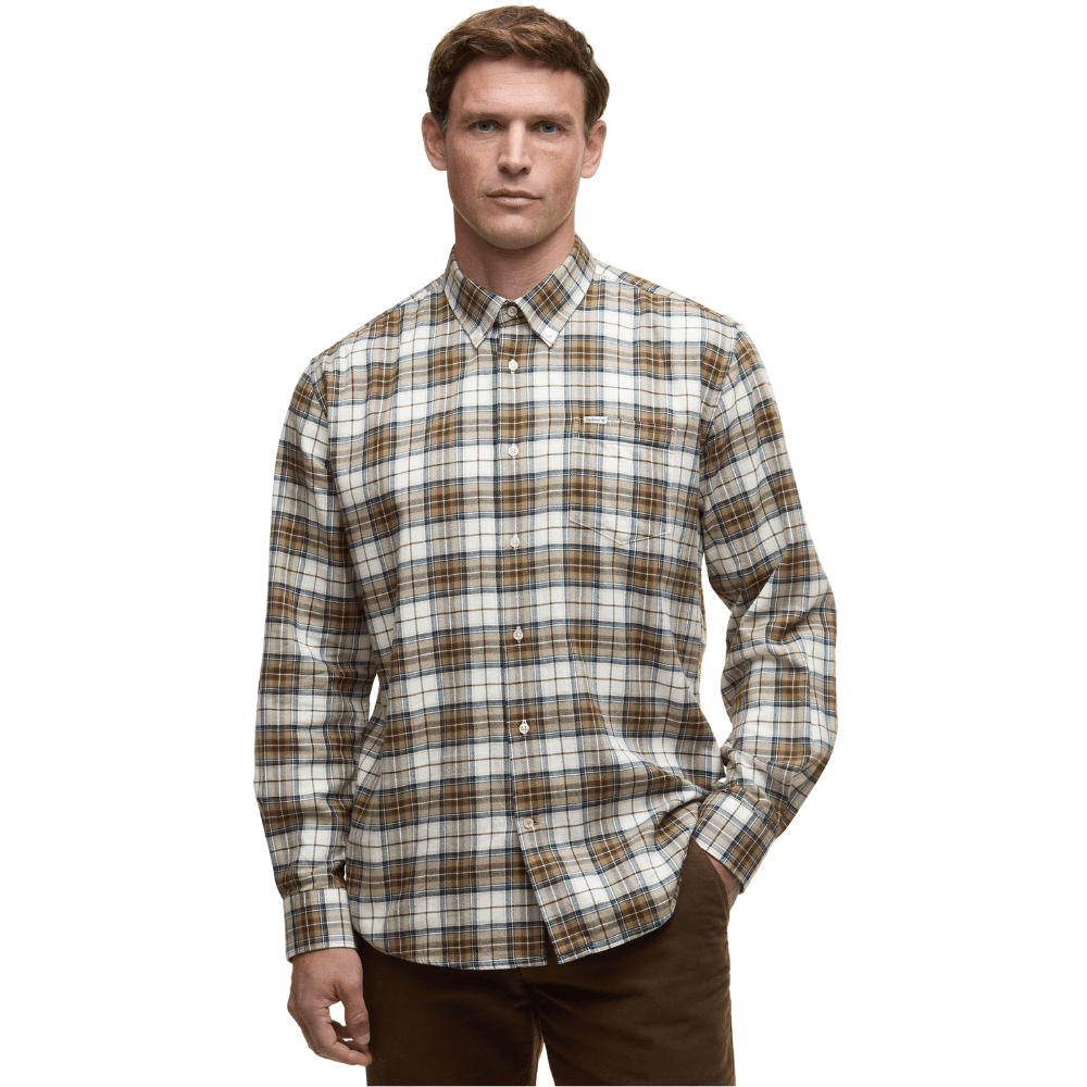 M's Telfield Regular Checked Shirt Stone, view: 2