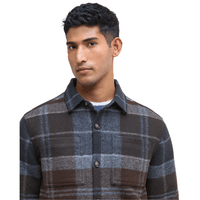 M's Chapter Tailored Check Overshirt Midnight Oak Tartan - view: 3