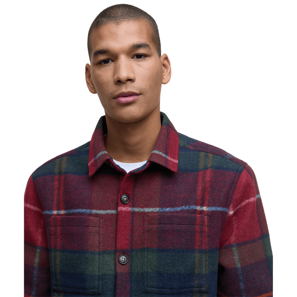 M's Chapter Tailored Check Overshirt Winterberry Tartan, view: 3
