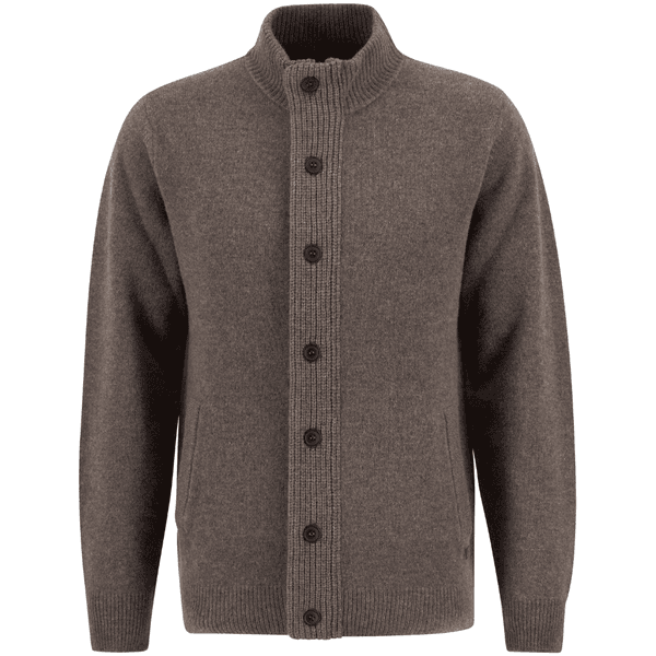 M's Essential Patch Zip Through Knitted Jumper Dark Stone, view: 0